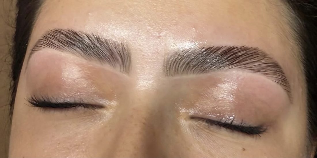 Brows after lamination, tint and wax