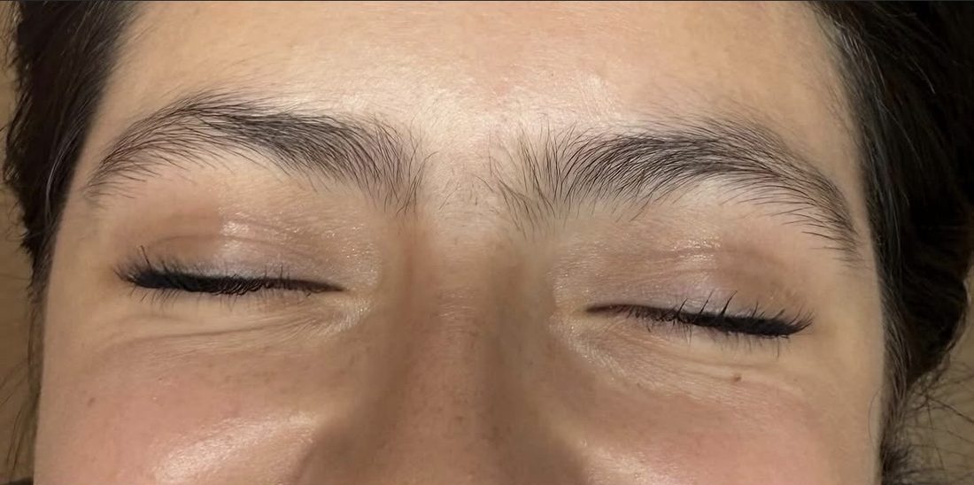 Brows before lamination, tint and wax
